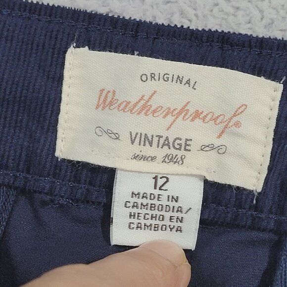 NEW Original Weatherproof Vintage Corduroy Womens 12 Navy Wide-Leg Pants // 25CT - Picture 4 of 8